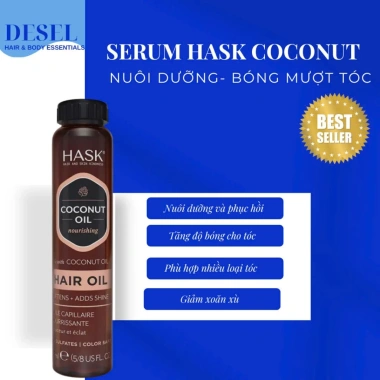 Dầu Dưỡng Tóc Hask Hair Oil 18ml - Bóng Mượt, Hạn Chẻ Ngọn, Dành Cho Tóc Khô Xơ, Giá 160.000đ