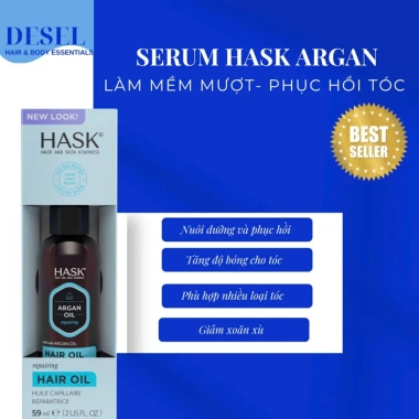 Dầu Dưỡng Tóc Hask Hair Oil 18ml - Bóng Mượt, Hạn Chẻ Ngọn, Dành Cho Tóc Khô Xơ, Giá 160.000đ 6 Dầu Dưỡng Tóc Hask Hair Oil 18ml - Bóng Mượt, Hạn Chẻ Ngọn, Dành Cho Tóc Khô Xơ, Giá 160.000đ 6