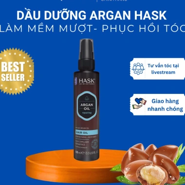 Dầu Dưỡng Tóc Hask Hair Oil 18ml - Bóng Mượt, Hạn Chẻ Ngọn, Dành Cho Tóc Khô Xơ, Giá 160.000đ 10 Dầu Dưỡng Tóc Hask Hair Oil 18ml - Bóng Mượt, Hạn Chẻ Ngọn, Dành Cho Tóc Khô Xơ, Giá 160.000đ 10