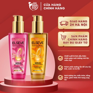Dầu Dưỡng Tóc L'Oreal Elseve Extraordinary Oil Serum 100ml - Dưỡng sâu, bóng mượt, giảm gãy, Giá 299.000 VND Dầu Dưỡng Tóc L'Oreal Elseve Extraordinary Oil Serum 100ml - Dưỡng sâu, bóng mượt, giảm gãy, Giá 299.000 VND