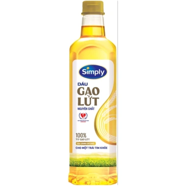 Dầu Gạo Lứt Simply 1L - Hỗ trợ tim mạch, giảm cân, giá chỉ 79.900₫