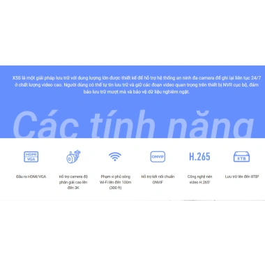 Đầu Ghi Wifi EXVIZ CS-X5S-R100 4/8 Kênh, Camera 5MP 3K, Lưu Trữ 8TB, Bảo Hành 24 Tháng, Giá 1,399,000 VND