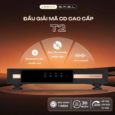 Đầu Giải Mã CD Transport SMSL T2 – DAC CD MQA, Bluetooth 5.1 LDAC, Clock I/O, Hiệu Suất Cao Đầu Giải Mã CD Transport SMSL T2 – DAC CD MQA, Bluetooth 5.1 LDAC, Clock I/O, Hiệu Suất Cao