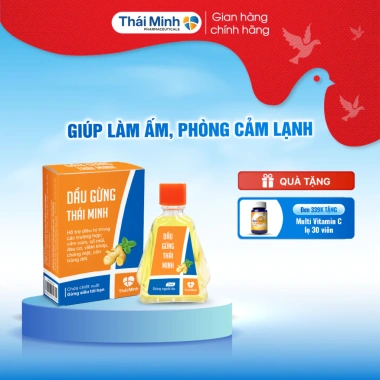 Dầu gió Gừng Thái Minh 7ml - Dầu nóng thảo dược giảm đau đầu, xương khớp, giảm giá 35.000đ
