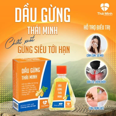 Dầu gió Gừng Thái Minh 7ml - Dầu nóng thảo dược giảm đau đầu, xương khớp, giảm giá 35.000đ