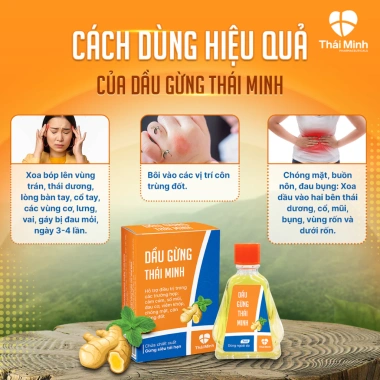 Dầu gió Gừng Thái Minh 7ml - Dầu nóng thảo dược giảm đau đầu, xương khớp, giảm giá 35.000đ
