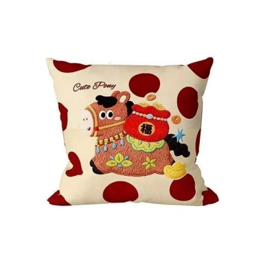 Đầu giường hoạt hình lễ hội năm con ngựa - Đệm cao cấp, cushion đỏ, giá giảm 4
