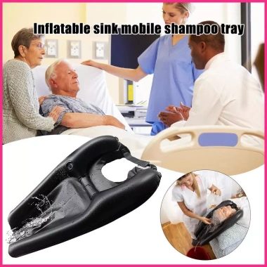 Dầu Gội bơm hơi PVC di động - Chậu đầu gối salon, giường tàn tật, cho người cao tuổi - 196.900 VND