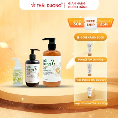 Dầu gội & dầu xả 7 Plus Gold hoa phong lan 500ml/250ml, tặng 50g, giảm còn 162.000đ 5