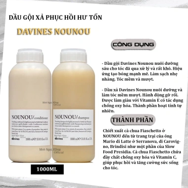 Dầu gội Davines Nounou 1.000ml - Phục hồi hư tổn, chính hãng, giảm còn 1.000.000₫