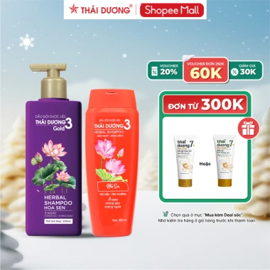 Dầu gội dược liệu Thái Dương 3 200/330/500ml - Giải quyết tóc gàu, ngứa, giảm gàu nhanh 2