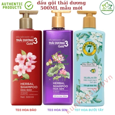 Dầu gội dược liệu Thái Dương 3 chai 480ml-600ml - Giá ưu đãi 185.000₫
