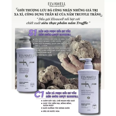 Dầu gội Elvawell White Truffle 199k - Siêu mềm mượt, phục hồi tóc, giảm gàu hiệu quả 4