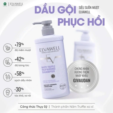 Dầu gội Elvawell White Truffle - Mềm mượt, phục hồi tóc, giảm gàu, chỉ 589.000đ