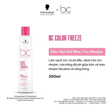 Dầu Gội Giữ Màu BC COLOR FREEZE pH 4.5 250ml - Giá 274.000đ, Dưỡng Tóc, Bảo Vệ Nhuộm 2 Dầu Gội Giữ Màu BC COLOR FREEZE pH 4.5 250ml - Giá 274.000đ, Dưỡng Tóc, Bảo Vệ Nhuộm 2