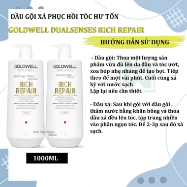 Dầu gội Goldwell Dualsenses Rich Repair 1.000ml - Phục hồi tóc hư tổn, giảm giá 820k 3