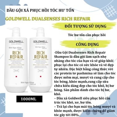 Dầu gội Goldwell Dualsenses Rich Repair 1.000ml - Phục hồi tóc hư tổn, giảm giá 820k 4
