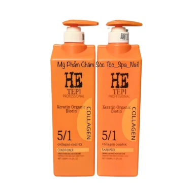 Dầu gội He Tepi Keratin Biotin 1.000ml x2 - Phục hồi tóc hư tổn, giảm gàu, chống rụng, hương nước hoa