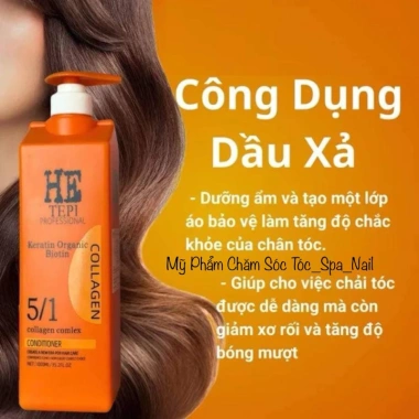 Dầu gội He Tepi Keratin Biotin 1.000ml x2 - Phục hồi tóc hư tổn, giảm gàu, chống rụng, hương nước hoa