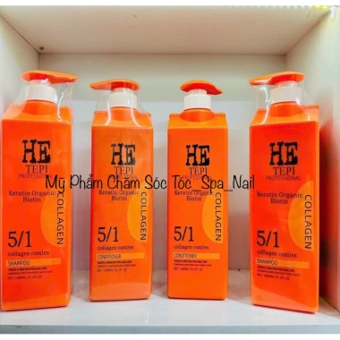 Dầu gội He Tepi Keratin Biotin 1.000ml x2 - Phục hồi tóc hư tổn, giảm gàu, chống rụng, hương nước hoa