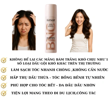 Dầu Gội Khô KARSEELL BNC 150ml - Tạo Phồng Cấp Tốc, Hút Dầu, Tươi Mới Mọi Lúc