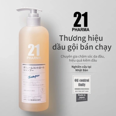 Dầu Gội Kiềm Dầu PHARMA 21 Nhật Bản 600ml - Kiểm Soát Dầu, Giảm Ngứa, Sạch Sâu 3