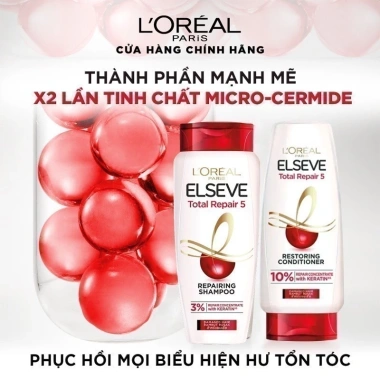 Dầu Gội L'oreal Paris Elseve Total 5 Filler Repairing 280ml/620ml - Phục hồi tóc hư tổn, giảm giá 145k 5 Dầu Gội L'oreal Paris Elseve Total 5 Filler Repairing 280ml/620ml - Phục hồi tóc hư tổn, giảm giá 145k 5