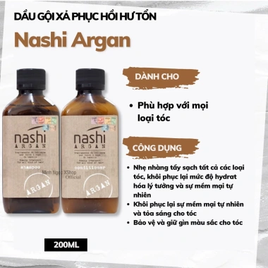 Dầu gội Nashi Argan 200ml - Phục hồi tóc hư tổn, dưỡng ẩm sâu, giảm gãy rụng - Giá ưu đãi 450.000 VND