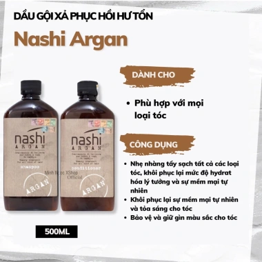 Dầu gội Nashi Argan 500ml - Phục hồi tóc hư tổn, giảm giá 835.000đ, dưỡng ẩm sâu