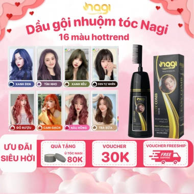 Dầu gội nhuộm tóc Nagi 400ml - Thảo dược thiên nhiên, không khô xơ, ưu đãi 129.000đ