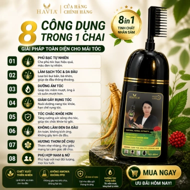 Dầu gối phủ bắc đen HAVIA chiết xuất nhân sâm - Dưỡng tóc mềm mượt, khỏe mạnh, giá 195.000 2