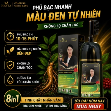 Dầu gối phủ bắc đen HAVIA chiết xuất nhân sâm - Dưỡng tóc mềm mượt, khỏe mạnh, giá 195.000 5