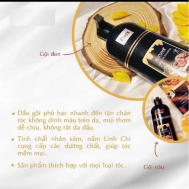 Dầu gội phủ bạc nhuộm tóc đen nâu thảo dược KARSEELL 500ml - Giá 165k, giảm từ 204,6k 6