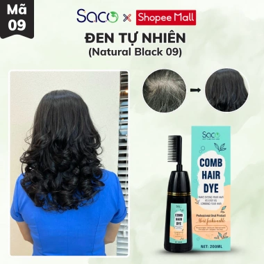 Dầu gội phủ bạc Saco 200ml - Nhuộm tóc thảo dược màu cơ bản, lược thông minh tiện lợi, giá ưu đãi 149k 10