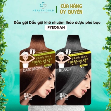 Dầu Gội Phủ Bạc Thảo Dược Pyeonan Hàn Quốc 30g Nhuộm Tóc Nhanh, Không Hại Da Đầu, Hộp 5 Gói