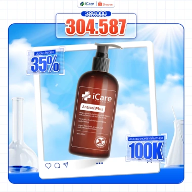 Dầu gội sạch gàu Antisol Plus iCare Pharma 300ml - Da đầu thông thoáng, dịu nhẹ, 350k