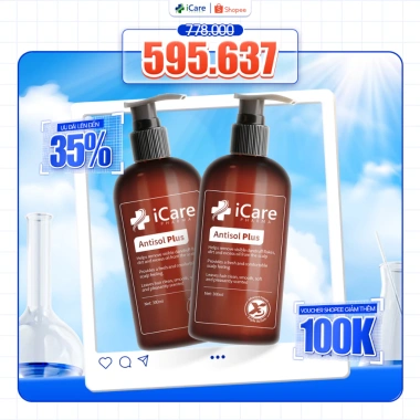 Dầu gội sạch gàu Antisol Plus iCare Pharma 300ml - Da đầu thông thoáng, dịu nhẹ, 350k 7