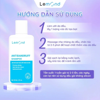 Dầu Gội Sạch Gàu Lemond Antidandruff 120ml - Giảm Gàu Nấm Ngứa, Dưỡng Ẩm Tóc, Da Đầu, Giá Ưu Đãi 115k