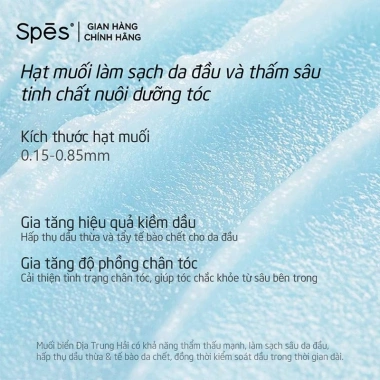 Dầu Gội Tẩy Tế Bào Chết Muối Biển SPES 280g - Giảm Gàu, Tóc Bồng Bềnh, Sạch Sâu, Giá 169k 4 Dầu Gội Tẩy Tế Bào Chết Muối Biển SPES 280g - Giảm Gàu, Tóc Bồng Bềnh, Sạch Sâu, Giá 169k 4