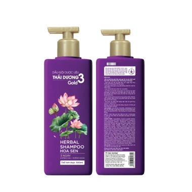 Dầu gội Thái Dương 3 GOLD Hoa Sen 500ml + Dầu xả 333ml, tặng Tube 7 Plus Gold 50g giảm 20%