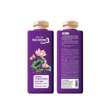 Dầu gội Thái Dương 3 GOLD Hoa Sen 500ml + Dầu xả 333ml, tặng Tube 7 Plus Gold 50g giảm 20%