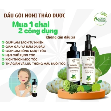 Dầu gội thảo dược Adeva Noni - Giảm gàu, ngừa rụng, tóc bềnh mềm mượt, chỉ 165k