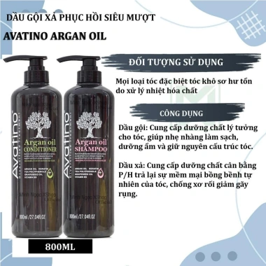 Dầu gội xả Avatino Argan Oil 800ml Phục hồi tóc hư tổn, siêu mượt, giảm giá 680k 2 Dầu gội xả Avatino Argan Oil 800ml Phục hồi tóc hư tổn, siêu mượt, giảm giá 680k 2
