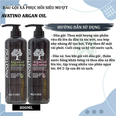 Dầu gội xả Avatino Argan Oil 800ml Phục hồi tóc hư tổn, siêu mượt, giảm giá 680k 3 Dầu gội xả Avatino Argan Oil 800ml Phục hồi tóc hư tổn, siêu mượt, giảm giá 680k 3