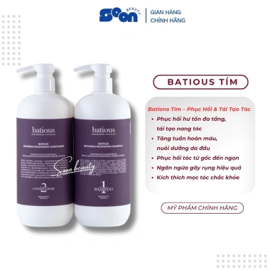 Dầu gội xả Batious Extra Volume 500-960ml - Phục hồi đa tầng, tái tạo nang tóc, giảm gãy rụng, ngăn gàu kiềm