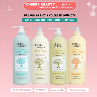 Dầu gội xả Biotin Collagen Voudioty giảm rụng tóc, phục hồi hư tổn, kiềm dầu, giảm gàu 500ml-1.000ml - 184k