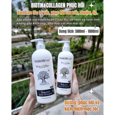 Dầu gội xả Biotin Collagen Voudioty giảm rụng tóc, phục hồi hư tổn, kiềm dầu, giảm gàu 500ml-1.000ml - 184k