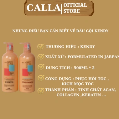 Dầu Gội Xả Collagen KENDY 800ml x2 - Cao Cấp, Dưỡng ẩm, Tóc Bóng Mượt, Hương Nước Hoa - Giá 247.500đ