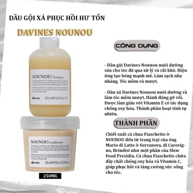 Dầu gội xả Davines Nounou 250ml - Phục hồi hư tổn tóc, giảm giá 17% chỉ 785.000₫
