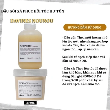Dầu gội xả Davines Nounou 250ml - Phục hồi hư tổn tóc, giảm giá 17% chỉ 785.000₫
